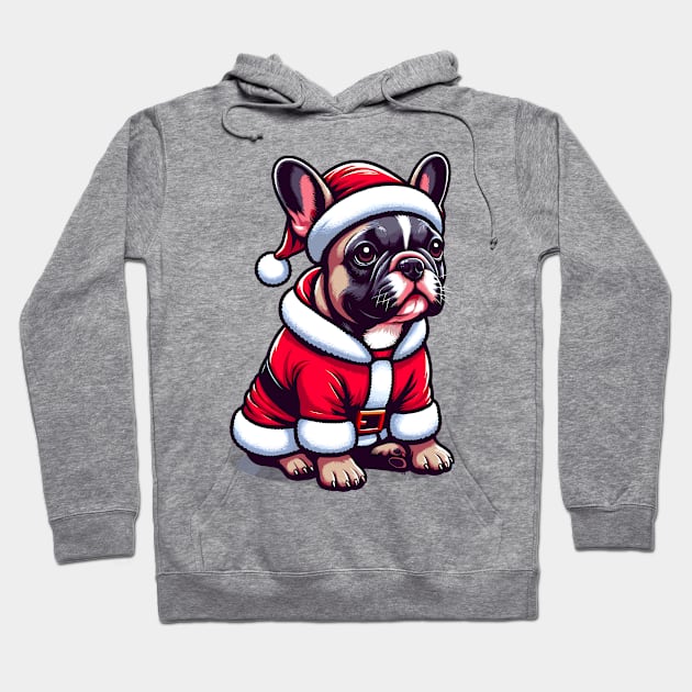 French Bulldog Santa Claus Christmas Hoodie by Graceful Designs